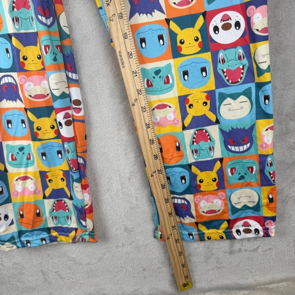Pokemon Mens Large Sleep Pants Pikachu Gengar Snorlax Grid Print Lounge Pajamas